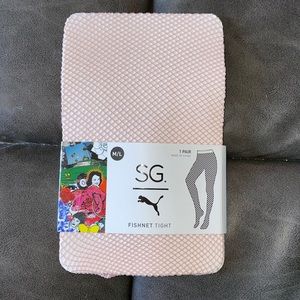 Selena Gomez x Puma Pink Fishnet Tights